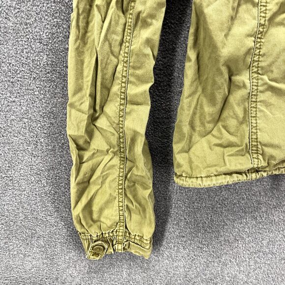 Hollister Parka Jacket Junior Large Olive Green Adjustable strings button pocket - Picture 8 of 16